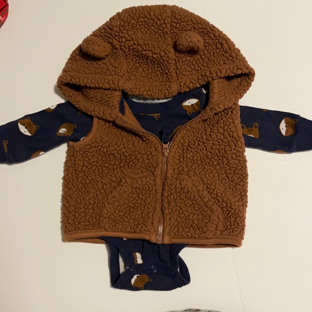 Carter’s bear shirt and vest